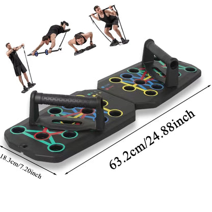 Portable Multifunctional Push-Up Board Set with Handles Foldable Fitness Equipment for Chest Abdomen Arms and Back Training