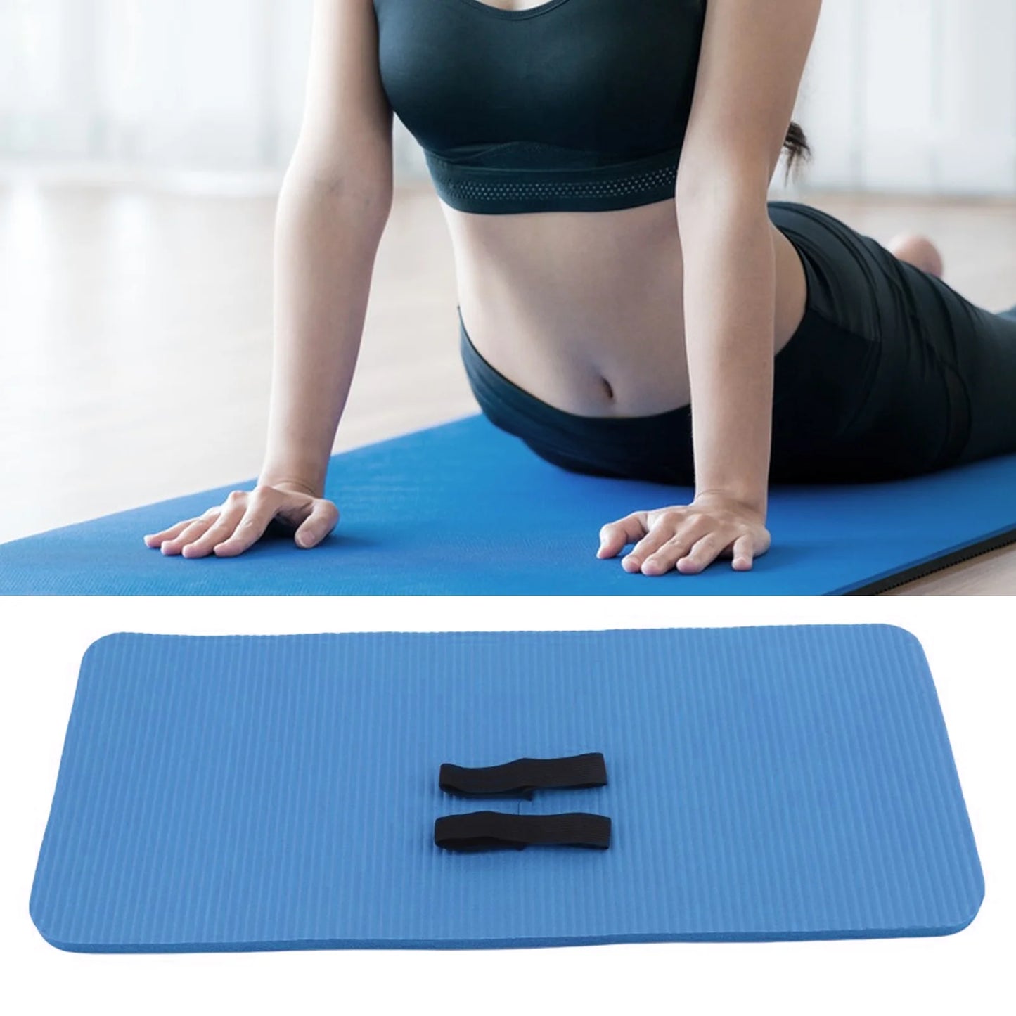 Sports Exercise Yoga Mat with Arm Strap, High Density Foam, 24" X 6"